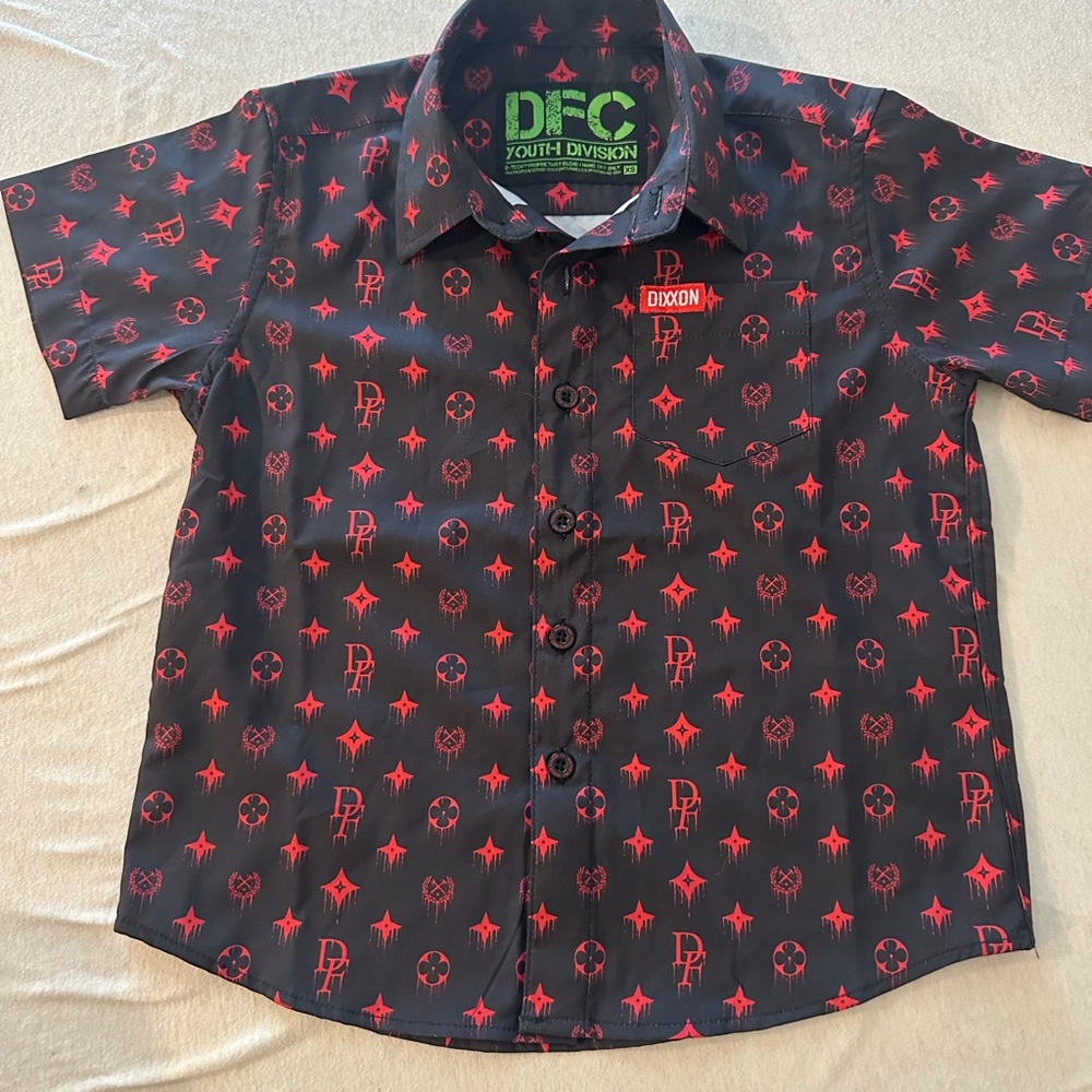 DIXXON youth red drip bougie bamboo shirt